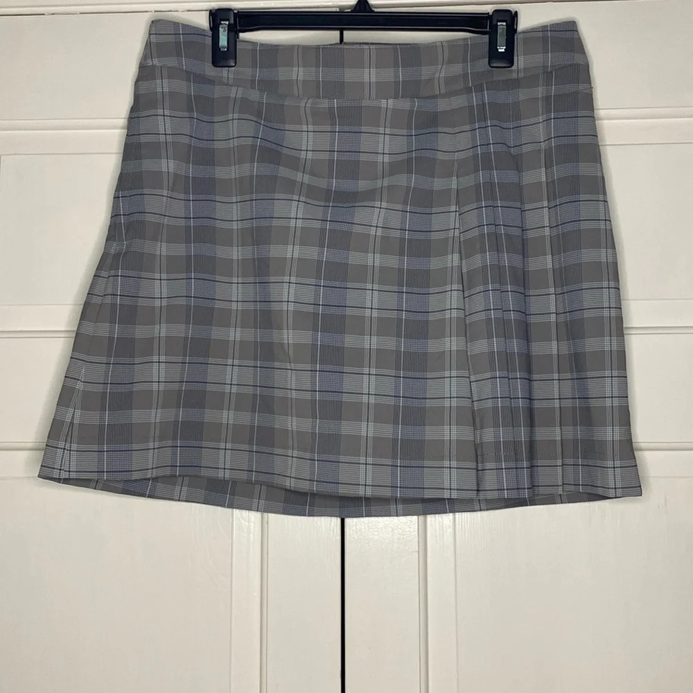 Nike Golf Skort in Gray Plaid Pleats in Hem Pickleball Tennis Skirt Size 14‎ XL